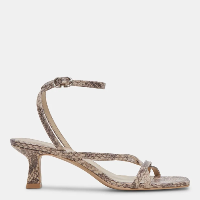 Women's adjustable - strap stiletto heel pumps for a customizable fitZamal Heels Sand Snake Embossed