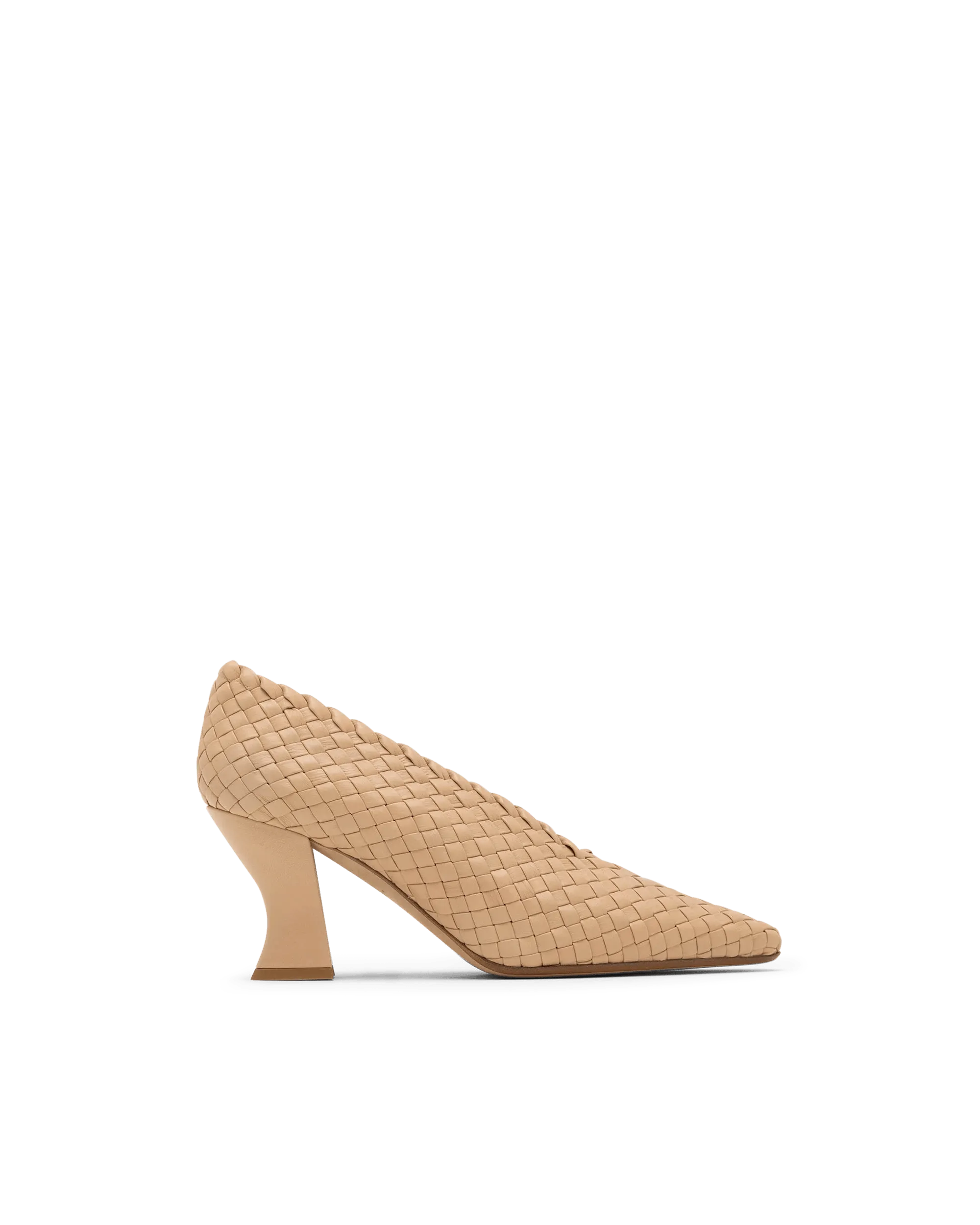 Women's cork - sole stiletto heel pumps for a natural touchAlmond Pumps