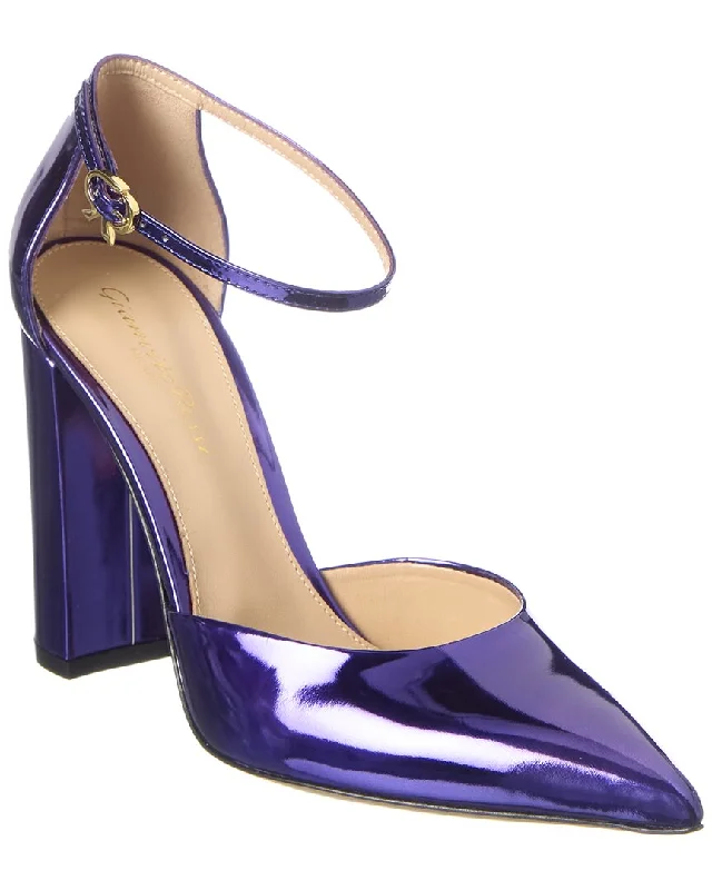 Women's lavender stiletto heel pumps for a delicate styleGianvito Rossi Piper Anklet 100 Leather Pump