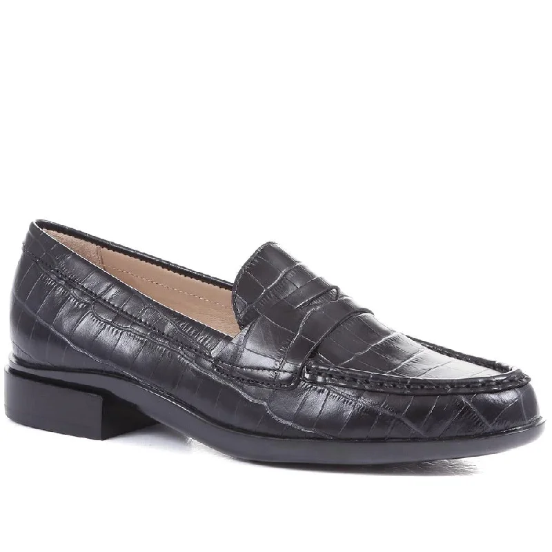 Plus Size Women's Wide - Fit Penny Loafers in Black for All - Day ComfortGessa Leather Penny Loafers - GESSA / 323 117