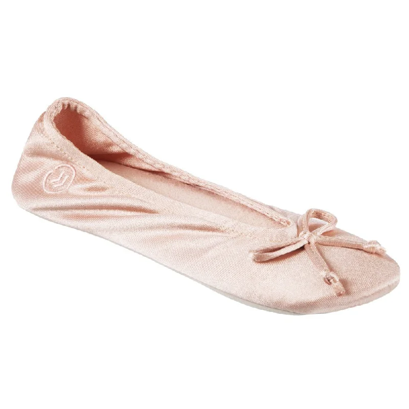 Aromatherapy Women's Slippers Infused with Lavender in Beige for RelaxationWomen’s Satin Ballerina Slippers with Satin Bow