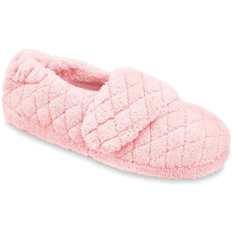 Plus Size Women's Open - Toe Slippers with a Velcro Strap in Black for Easy AdjustmentWomen's Spa Wrap Slipper with Cloud Cushion® Comfort