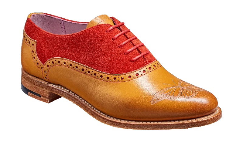 Shock - Absorbing Women's Oxfords in Gray for Active LifestylesGwen - Cedar Calf / Red Suede