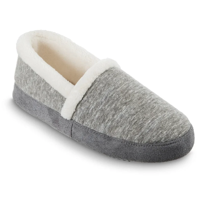 Anti - Bacterial Women's Slippers with a Breathable Mesh Lining in White for HygieneWomen's Heathered Knit Raquel A-Line Slipper