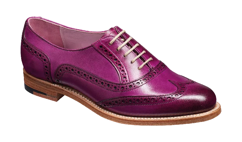 Women's Premium Full - Grain Leather Oxfords in Dark Brown for a Classic Office LookFearne - Purple Hand Painted