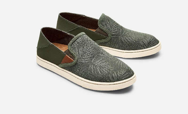 Women's Tassel - Trimmed Loafers with a Low Heel in Olive Green for a Trendy TwistOlukai Pehuea