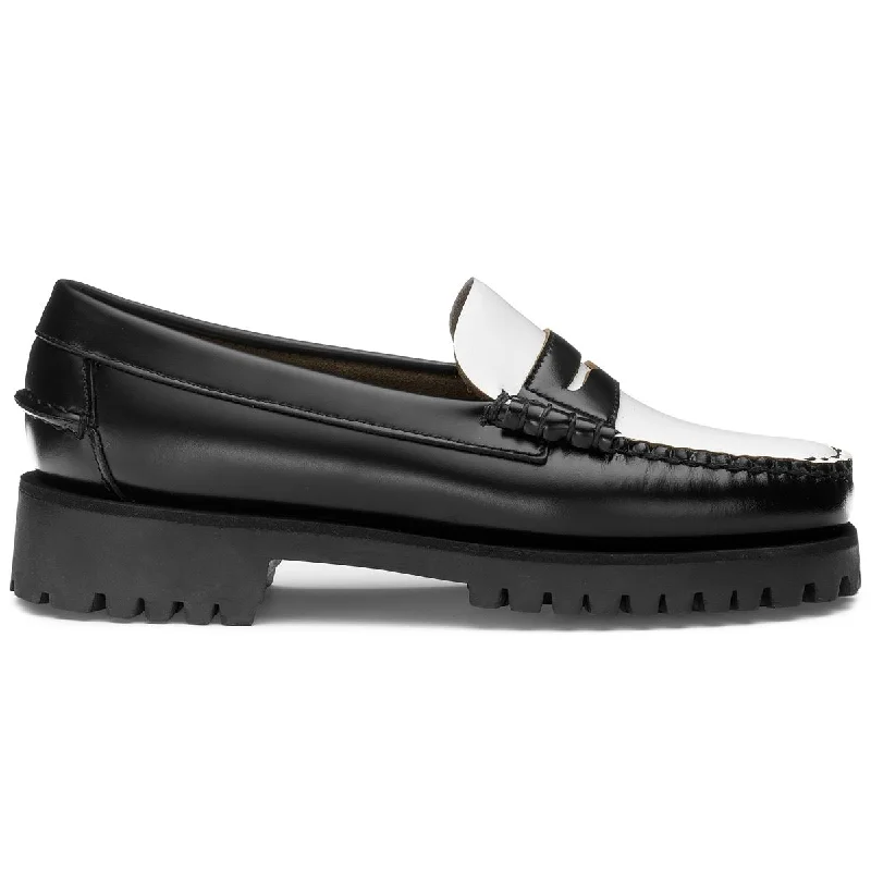 Women's Glitter - Embellished Loafers in Silver for a Sparkly Party LookDan Lug Woman - Black & White