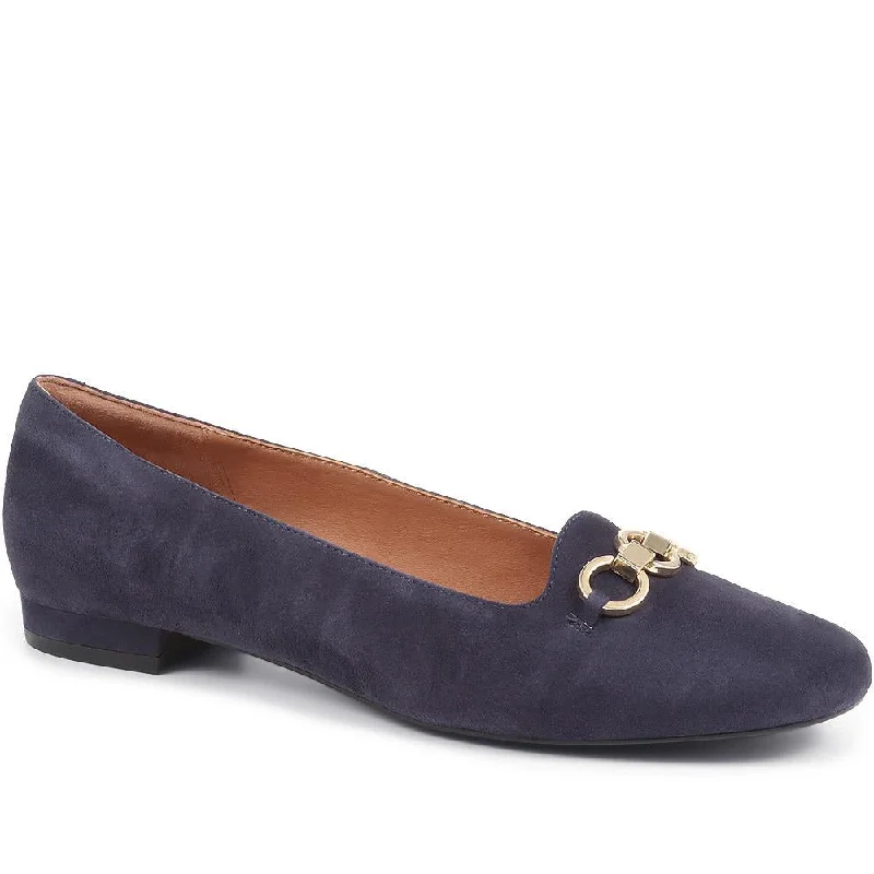 Slip - Resistant Women's Rubber - Sole Loafers in Navy for Wet ConditionsSienne Leather Snaffle Loafers - SIENNE / 323 598