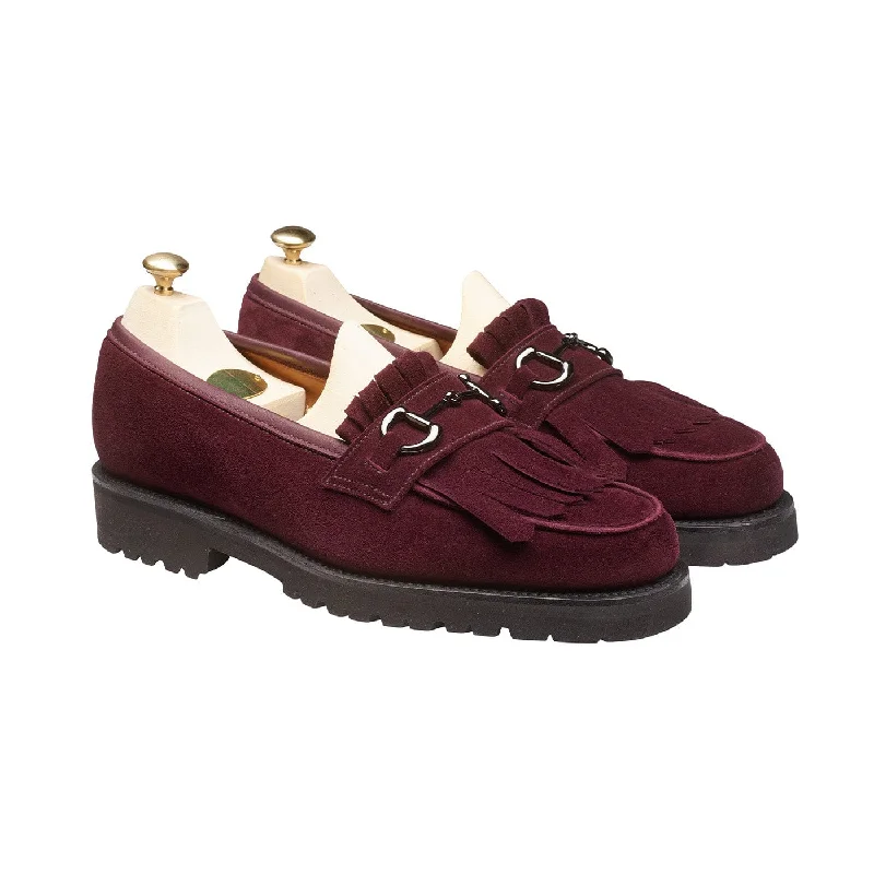 Women's Geometric - Patterned Loafers in Multicolor for a Fashion - Forward LookClara Plum Calf Suede