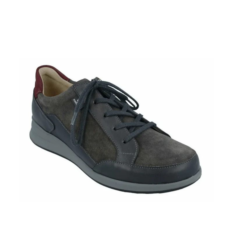 Shock - Absorbing Women's Oxfords in Gray for Active LifestylesFinn Comfort Women's Prato - Anthracite/Bordeaux Velour