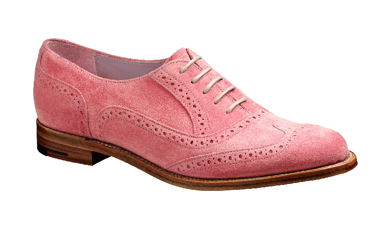 Lightweight Mesh - Paneled Women's Oxfords in White for BreathabilityFreya - Pink Suede