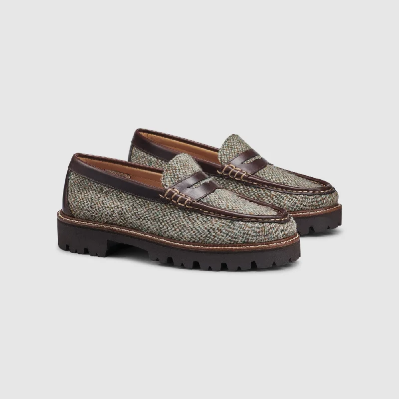 Sustainable Women's Recycled Material Loafers in Gray for Eco - Conscious ShoppersWOMENS WHITNEY HARRIS TWEED LUG WEEJUNS LOAFER