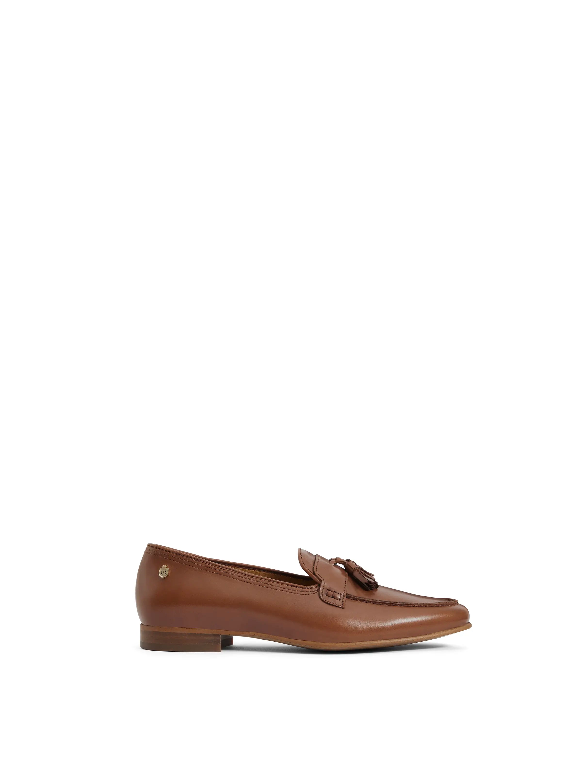 Sustainable Women's Recycled Material Loafers in Gray for Eco - Conscious ShoppersLa Rochelle - Tan Leather