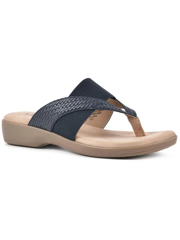 Elastic - Strap Women's Sandals with a Padded Toe in Teal for Easy On - and - OffElastic - Strap Women's Sandals with a Padded Toe in Teal for Easy On - and - OffBumble Womens Woven Slip-On Thong Sandals