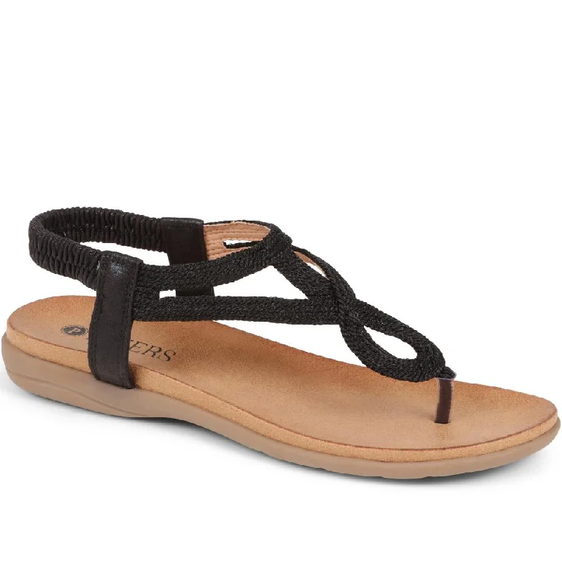 Women's Cork - Soled Espadrille Sandals with a Rope - Trimmed Upper in Navy for a Summer VibeWomen's Cork - Soled Espadrille Sandals with a Rope - Trimmed Upper in Navy for a Summer VibeCasual Toe-post Sandals - BAIZH37075 / 323 510