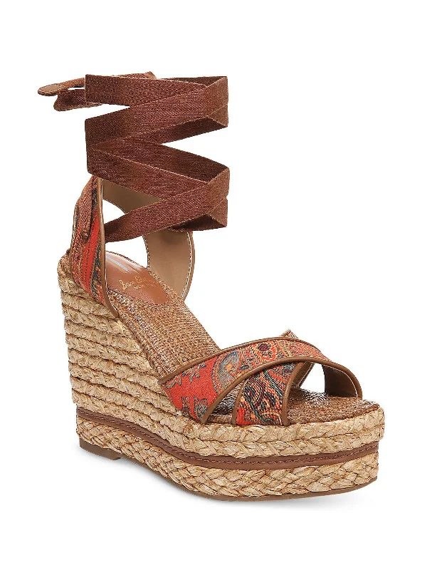 Child - Friendly Women's Sandals with a Secure Buckle in Purple for Moms on the GoChild - Friendly Women's Sandals with a Secure Buckle in Purple for Moms on the GoVaughn Womens Paisley Raffia Wedge Sandals