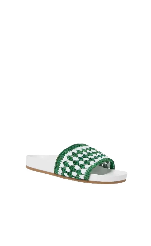 Women's Thong Sandals with a Beaded Design in Multicolor for a Beachy AestheticWomen's Thong Sandals with a Beaded Design in Multicolor for a Beachy AestheticWomen's Henri Crochet Raffia Sandal In Green/white