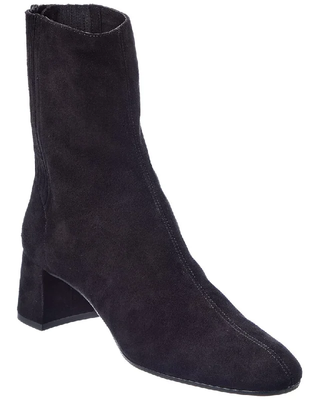 Women's Wedge - Heeled Ankle Boots in Navy Blue for a Comfortable and Trendy OptionAquazzura Saint Honore 50 Suede Boot