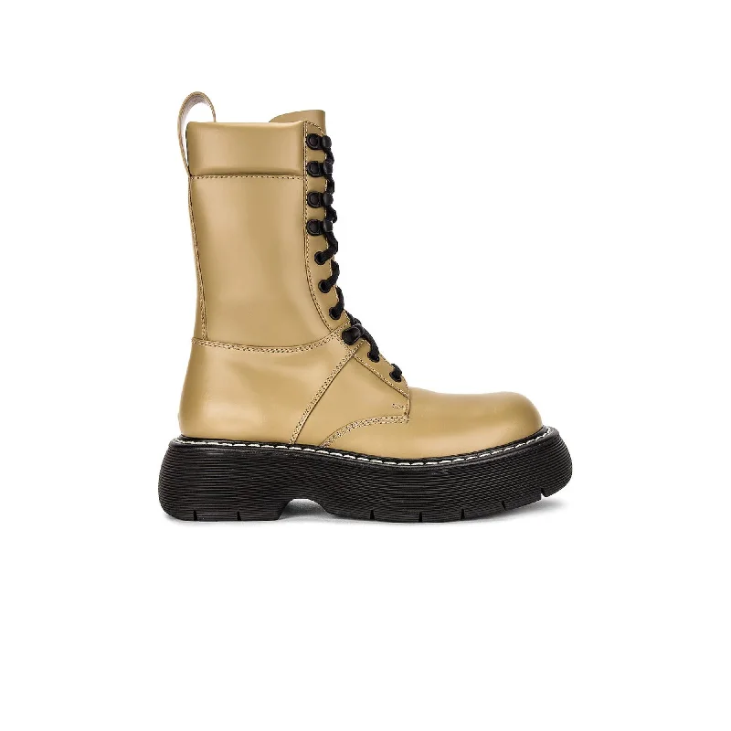 Women's Combat Boots with Studded Details in Olive Green for an Edgy Punk LookBottega Veneta Bounce Boots