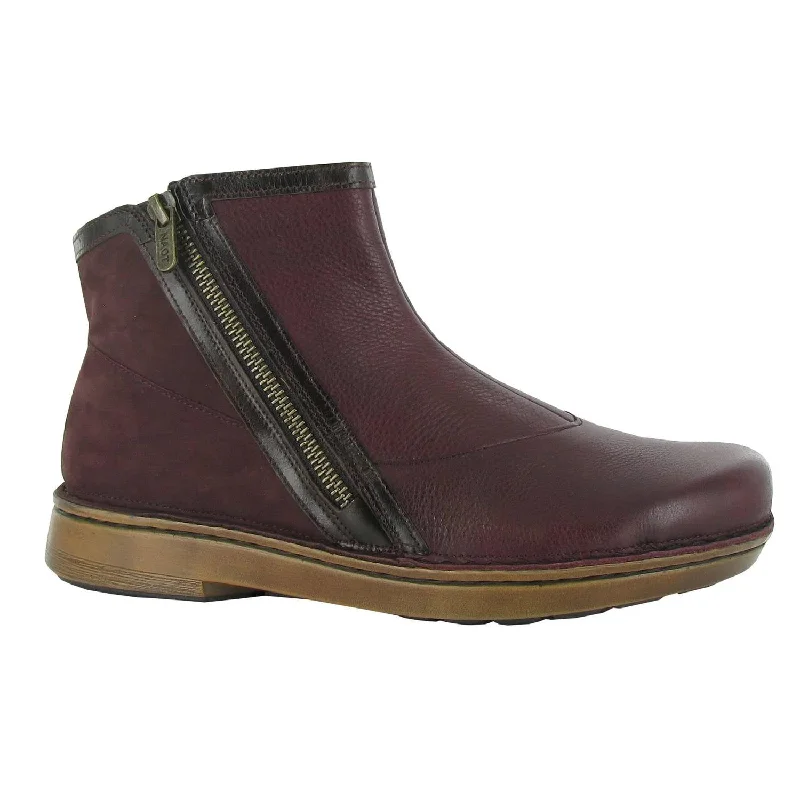 Women's Ankle Boots with Cut - Out Details in Beige for a Unique and Stylish EdgeSpello In Soft Bordeaux/walnut/violet