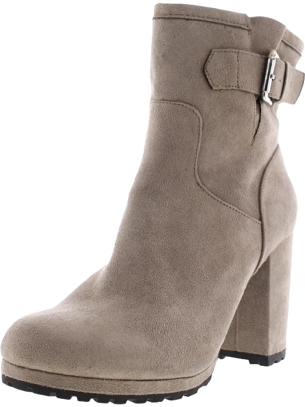 Women's Combat Boots with Studded Details in Olive Green for an Edgy Punk LookSSVERAA Womens Microsuede Ankle Ankle Boots