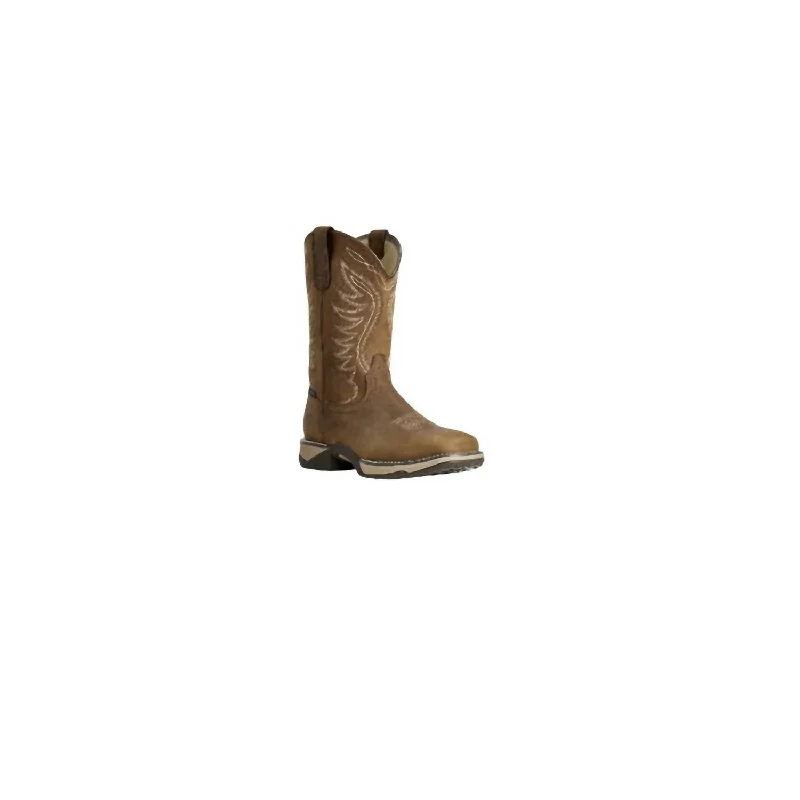 Women's Combat Boots with Studded Details in Olive Green for an Edgy Punk LookWomen's Anthem H2O Boots In Distressed Brn