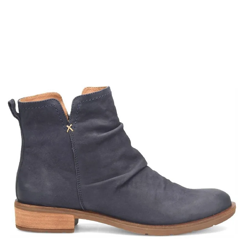 Women's Mid - Calf Suede Boots in Beige with Tassel Trim for a Boho - Inspired StyleWomen's Beckie Bootie In Sky Navy