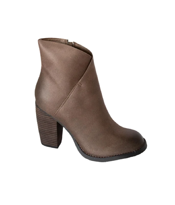 Women's Wedge - Heeled Ankle Boots in Navy Blue for a Comfortable and Trendy OptionWomen's Bennington Asymmetrical Ankle Boot In Taupe