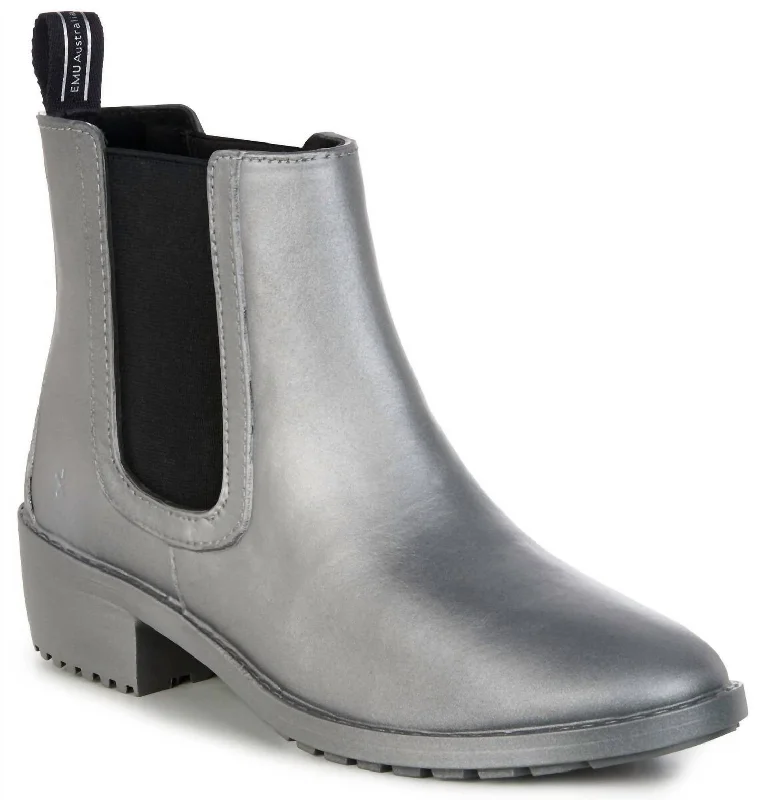 Women's Lace - Trimmed Knee - High Boots in Ivory for a Feminine and Elegant EnsembleWomen's Ellin Rainboot In Silver