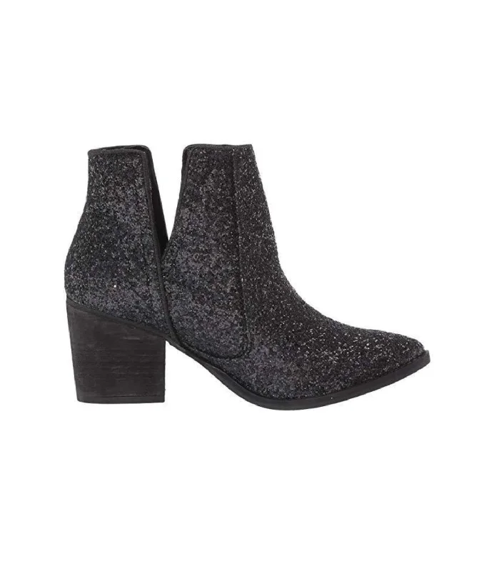 Women's Glitter - Embellished Ankle Boots in Gold for a Sparkly Party LookWomen's Fiera Booties In Black