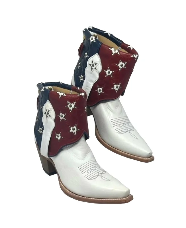 Women's Fur - Trimmed Snow Boots in White for a Stylish and Practical Winter ChoiceWomen's Stars And Stripes Western Boots In Red,white & Blue