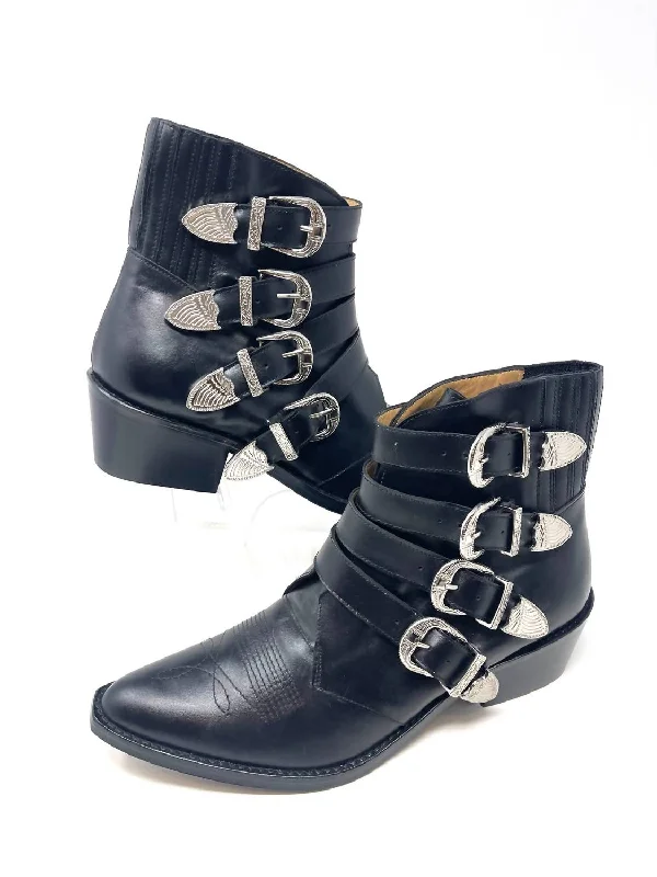 Women's Over - the - Knee Suede Boots in Taupe for a Stylish and Sophisticated OutfitWomen's Western Buckle Booties In Black