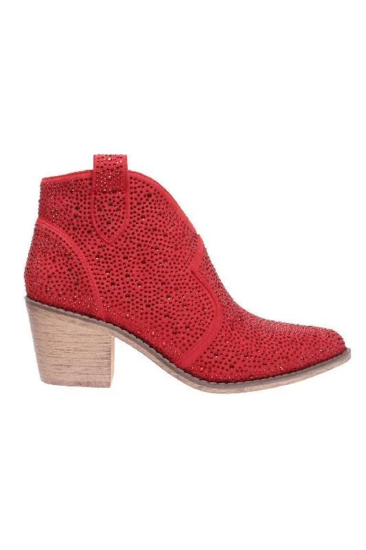 Women's Lace - Trimmed Knee - High Boots in Ivory for a Feminine and Elegant EnsembleWomen's Wilder Bootie In Red